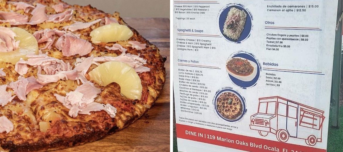 Yera's pizza Menu